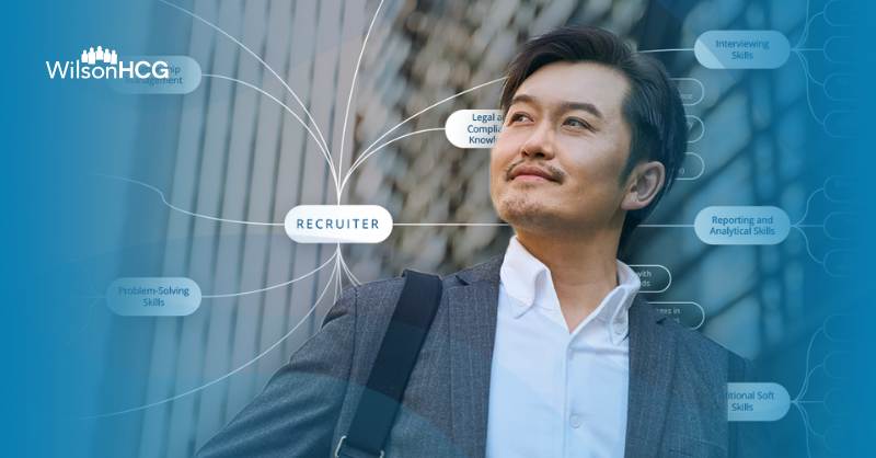 Man walking with recruitment terms behind him