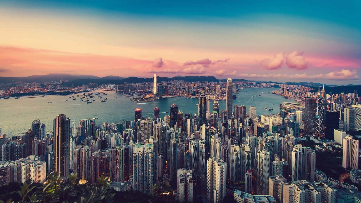 Hong Kong skyline at dusk