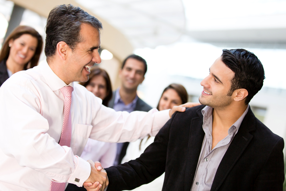 Two businessmen shaking hands